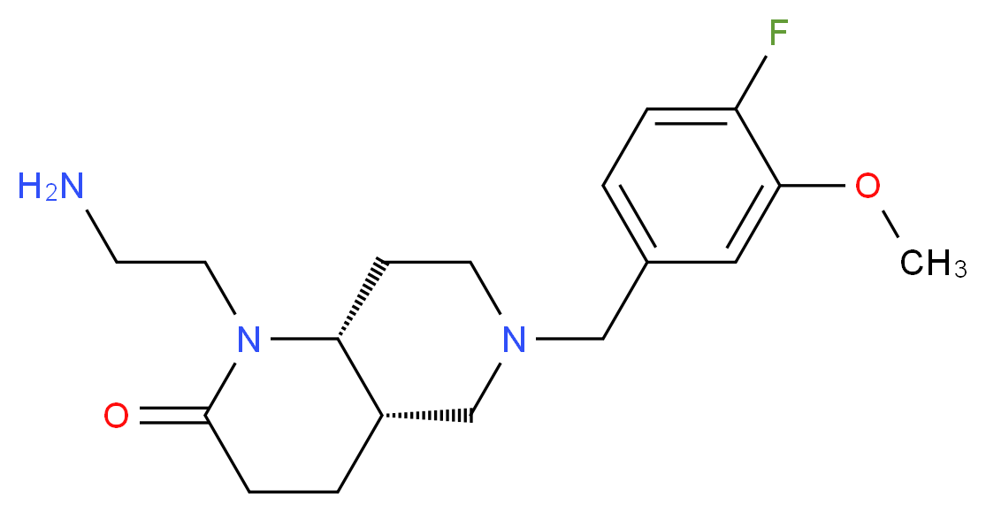 (4aS*,8aR*)-1-(2-aminoethyl)-6-(4-fluoro-3-methoxybenzyl)octahydro-1,6-naphthyridin-2(1H)-one_分子结构_CAS_)
