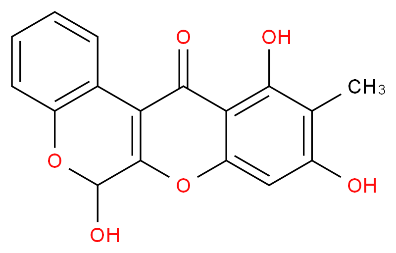 6,9,11-trihydroxy-10-methyl-6,12-dihydro-5,7-dioxatetraphen-12-one_分子结构_CAS_114567-34-9