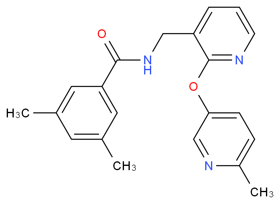 3,5-dimethyl-N-({2-[(6-methylpyridin-3-yl)oxy]pyridin-3-yl}methyl)benzamide_分子结构_CAS_)