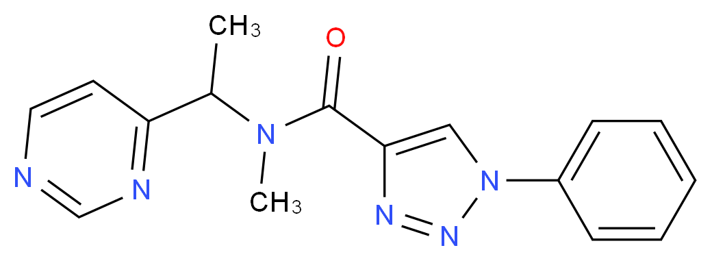 N-methyl-1-phenyl-N-[1-(4-pyrimidinyl)ethyl]-1H-1,2,3-triazole-4-carboxamide_分子结构_CAS_)