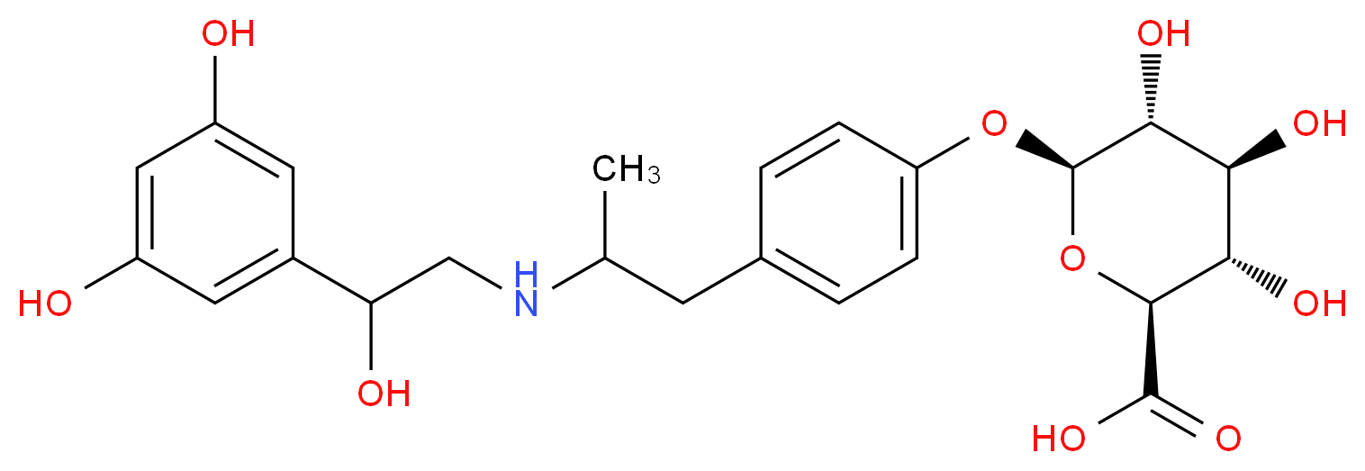 (2S,3S,4S,5R,6S)-6-[4-(2-{[2-(3,5-dihydroxyphenyl)-2-hydroxyethyl]amino}propyl)phenoxy]-3,4,5-trihydroxyoxane-2-carboxylic acid_分子结构_CAS_61046-78-4
