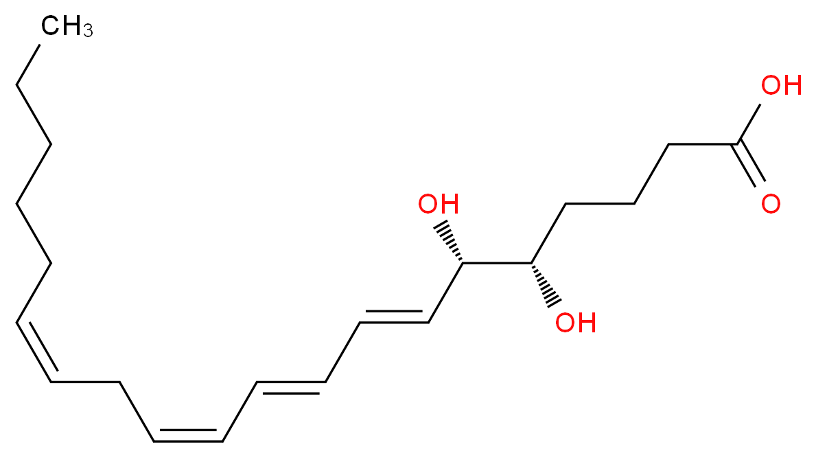 (5S,6S)-Dihydroxy-(7E,9E,11Z,14Z)-eicosatetraenoic acid_分子结构_CAS_82948-87-6)