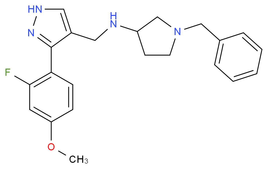 1-benzyl-N-{[3-(2-fluoro-4-methoxyphenyl)-1H-pyrazol-4-yl]methyl}-3-pyrrolidinamine_分子结构_CAS_)