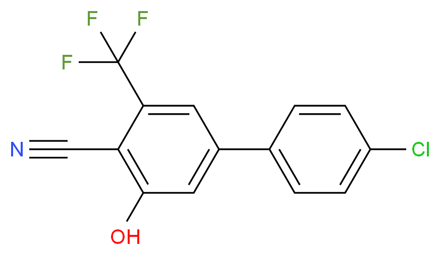 4-(4-chlorophenyl)-2-hydroxy-6-(trifluoromethyl)benzonitrile_分子结构_CAS_147381-62-2