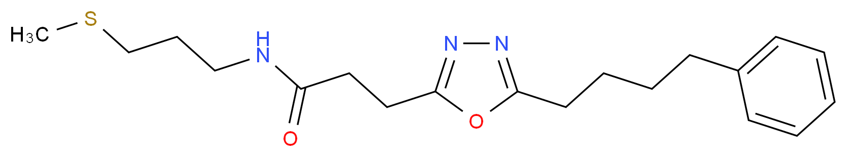 N-[3-(methylthio)propyl]-3-[5-(4-phenylbutyl)-1,3,4-oxadiazol-2-yl]propanamide_分子结构_CAS_)
