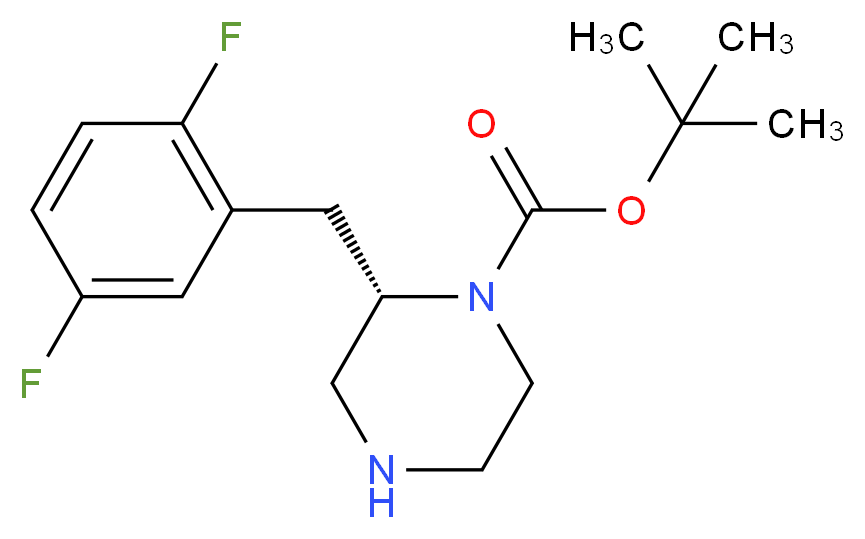 (S)-2-(2,5-DIFLUORO-BENZYL)-PIPERAZINE-1-CARBOXYLIC ACID TERT-BUTYL ESTER_分子结构_CAS_)