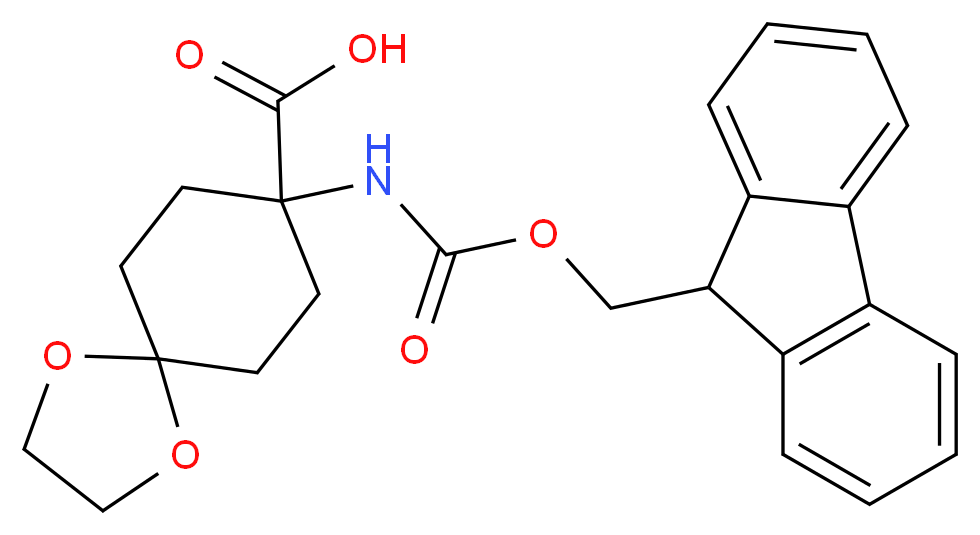 8-({[(9H-fluoren-9-yl)methoxy]carbonyl}amino)-1,4-dioxaspiro[4.5]decane-8-carboxylic acid_分子结构_CAS_369403-24-7