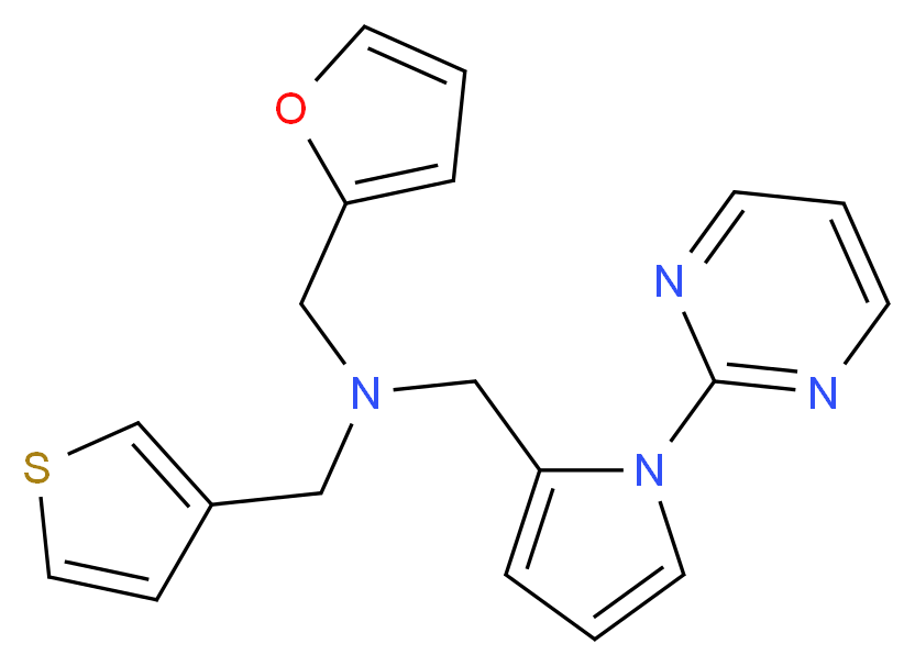 (2-furylmethyl)[(1-pyrimidin-2-yl-1H-pyrrol-2-yl)methyl](3-thienylmethyl)amine_分子结构_CAS_)