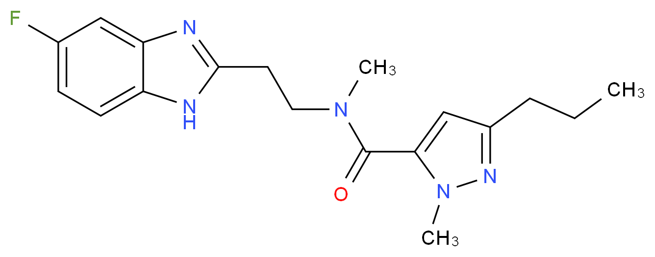 N-[2-(5-fluoro-1H-benzimidazol-2-yl)ethyl]-N,1-dimethyl-3-propyl-1H-pyrazole-5-carboxamide_分子结构_CAS_)