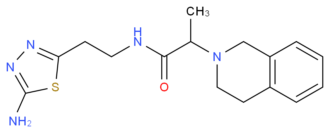 N-[2-(5-amino-1,3,4-thiadiazol-2-yl)ethyl]-2-(3,4-dihydroisoquinolin-2(1H)-yl)propanamide_分子结构_CAS_)