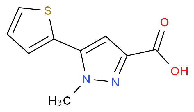 1-methyl-5-(2-thienyl)-1H-pyrazole-3-carboxylic acid_分子结构_CAS_869901-15-5)