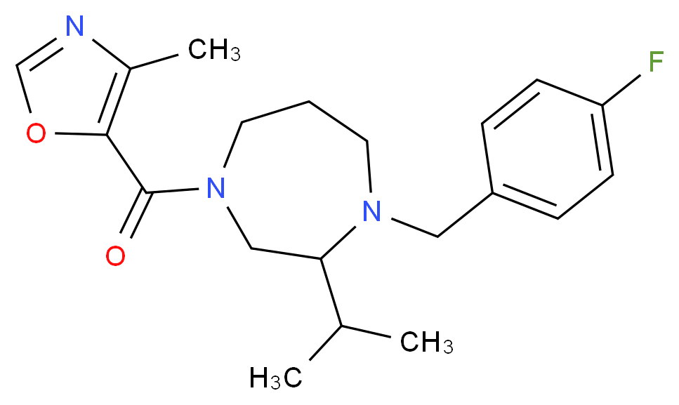 1-(4-fluorobenzyl)-2-isopropyl-4-[(4-methyl-1,3-oxazol-5-yl)carbonyl]-1,4-diazepane_分子结构_CAS_)