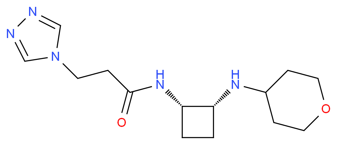 N-[(1S*,2R*)-2-(tetrahydro-2H-pyran-4-ylamino)cyclobutyl]-3-(4H-1,2,4-triazol-4-yl)propanamide_分子结构_CAS_)
