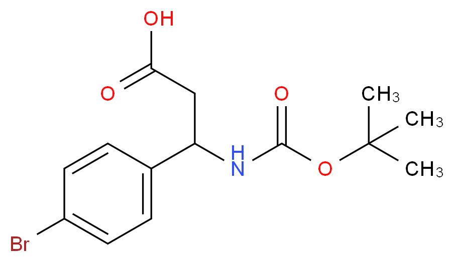 3-(4-bromophenyl)-3-{[(tert-butoxy)carbonyl]amino}propanoic acid_分子结构_CAS_282524-86-1