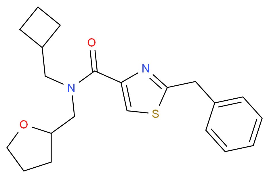 2-benzyl-N-(cyclobutylmethyl)-N-(tetrahydro-2-furanylmethyl)-1,3-thiazole-4-carboxamide_分子结构_CAS_)