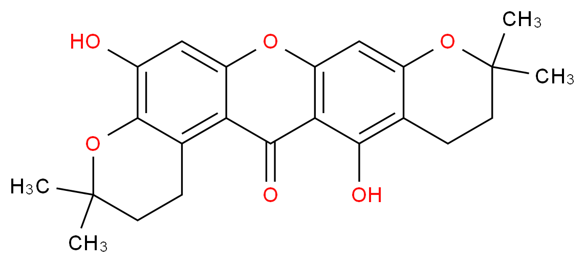 10,22-dihydroxy-7,7,18,18-tetramethyl-8,13,17-trioxapentacyclo[12.8.0.0<sup>3</sup>,<sup>1</sup><sup>2</sup>.0<sup>4</sup>,<sup>9</sup>.0<sup>1</sup><sup>6</sup>,<sup>2</sup><sup>1</sup>]docosa-1(22),3,9,11,14,16(21)-hexaen-2-one_分子结构_CAS_112649-48-6