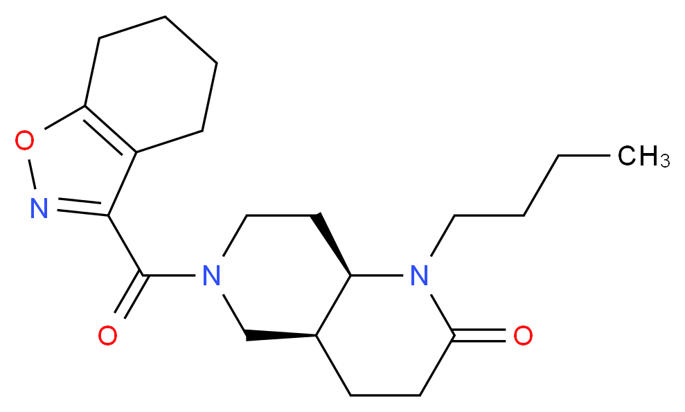 (4aS*,8aR*)-1-butyl-6-(4,5,6,7-tetrahydro-1,2-benzisoxazol-3-ylcarbonyl)octahydro-1,6-naphthyridin-2(1H)-one_分子结构_CAS_)