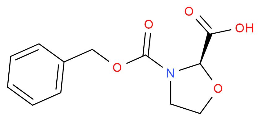 (2R)-3-[(benzyloxy)carbonyl]-1,3-oxazolidine-2-carboxylic acid_分子结构_CAS_97534-84-4