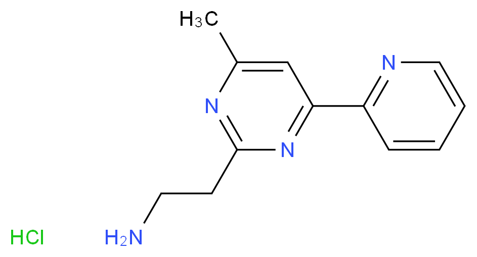 2-(4-methyl-6-(pyridin-2-yl)pyrimidin-2-yl)ethanamine hydrochloride_分子结构_CAS_1196155-36-8)