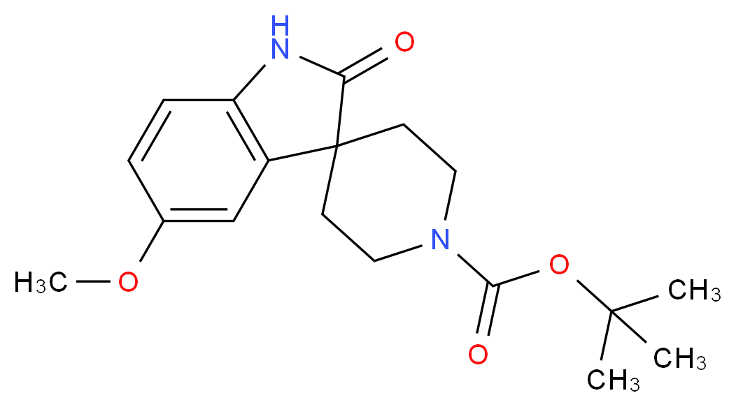 tert-butyl 5-methoxy-2-oxo-1,2-dihydrospiro[indole-3,4'-piperidine]-1'-carboxylate_分子结构_CAS_752234-64-3