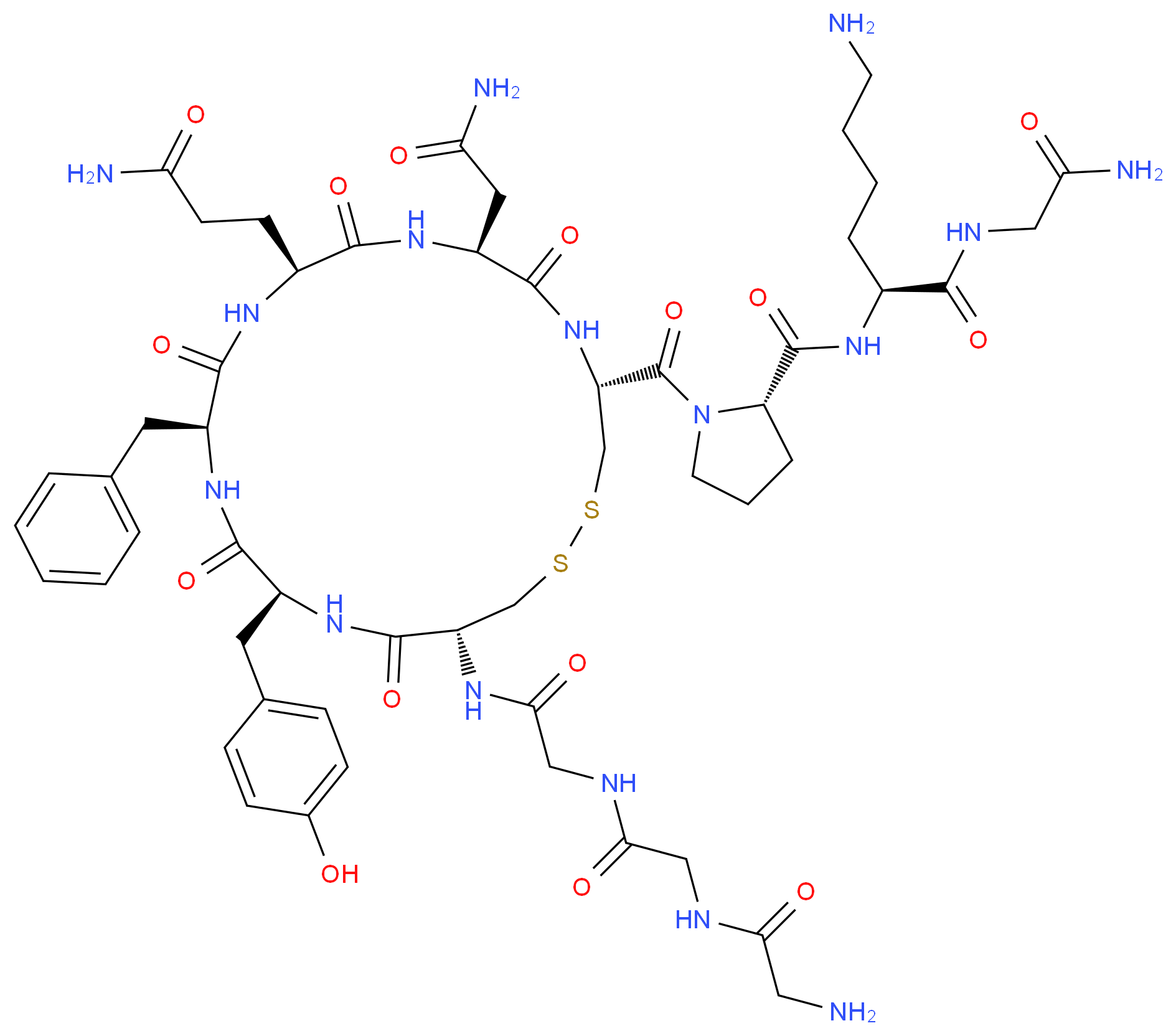 Terlipressin_分子结构_CAS_14636-12-5)