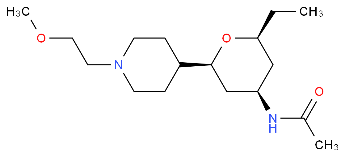 N-{(2S*,4R*,6S*)-2-ethyl-6-[1-(2-methoxyethyl)piperidin-4-yl]tetrahydro-2H-pyran-4-yl}acetamide_分子结构_CAS_)