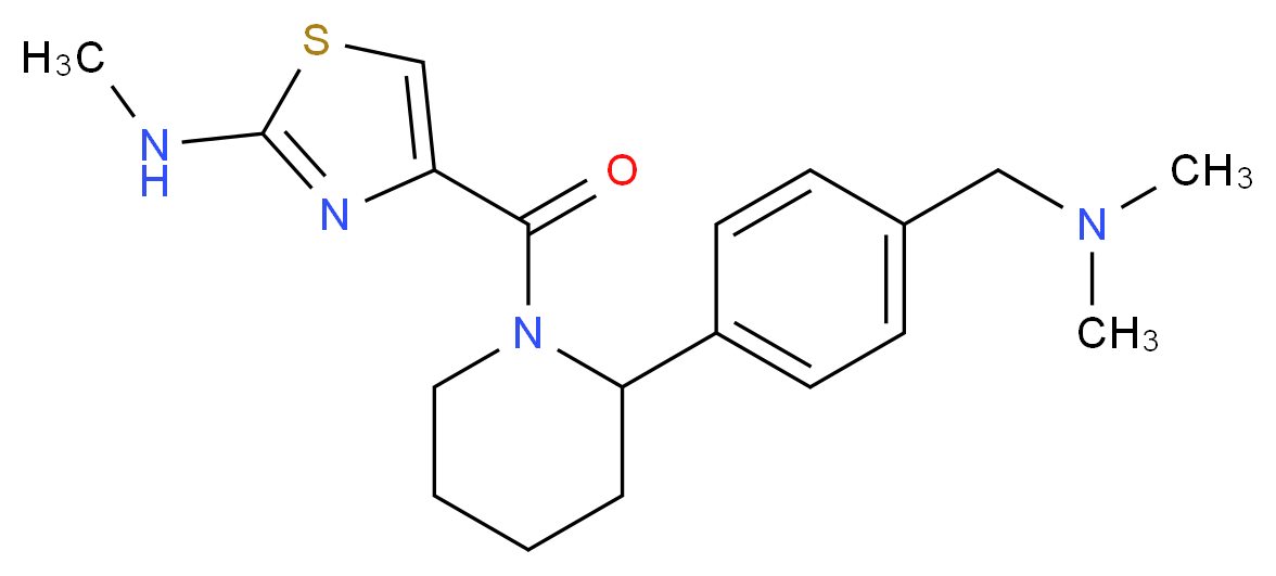 4-[(2-{4-[(dimethylamino)methyl]phenyl}-1-piperidinyl)carbonyl]-N-methyl-1,3-thiazol-2-amine_分子结构_CAS_)