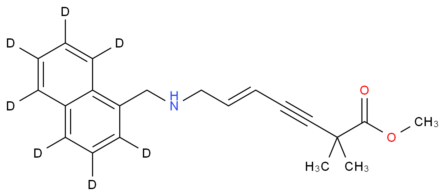 methyl (5E)-2,2-dimethyl-7-{[(<sup>2</sup>H<sub>7</sub>)naphthalen-1-ylmethyl]amino}hept-5-en-3-ynoate_分子结构_CAS_1185245-14-0