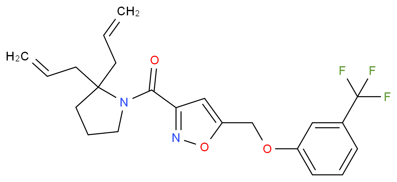 3-[(2,2-diallyl-1-pyrrolidinyl)carbonyl]-5-{[3-(trifluoromethyl)phenoxy]methyl}isoxazole_分子结构_CAS_)