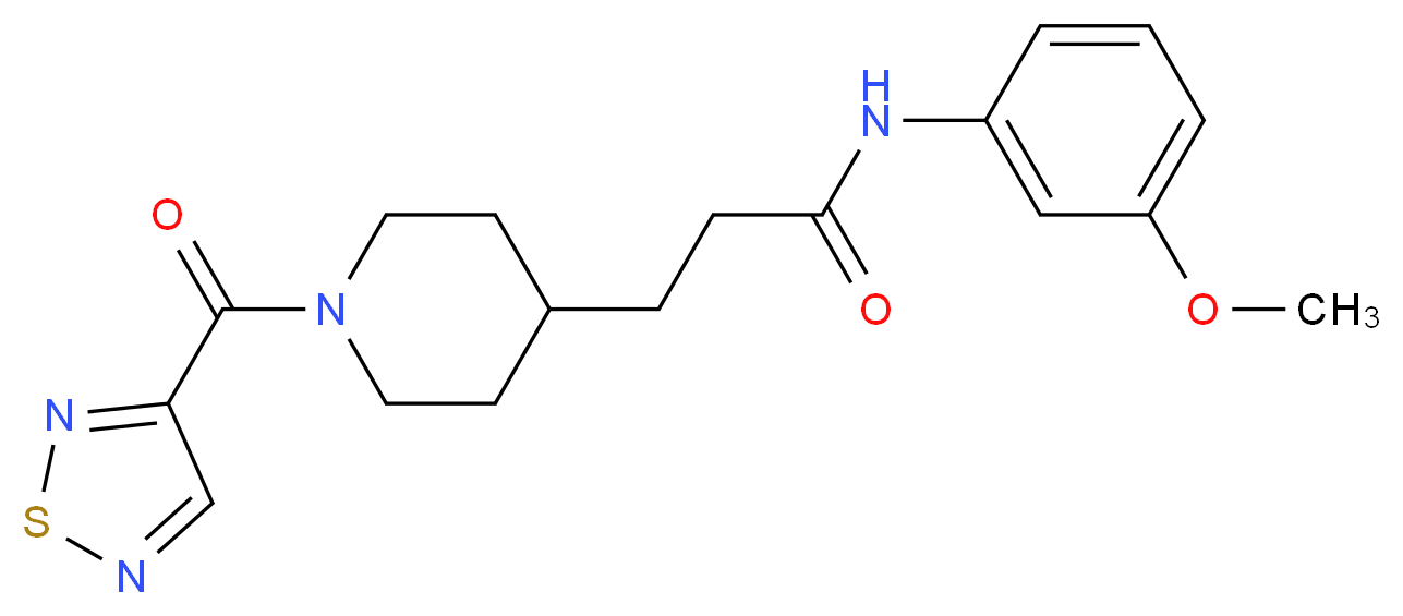 N-(3-methoxyphenyl)-3-[1-(1,2,5-thiadiazol-3-ylcarbonyl)-4-piperidinyl]propanamide_分子结构_CAS_)