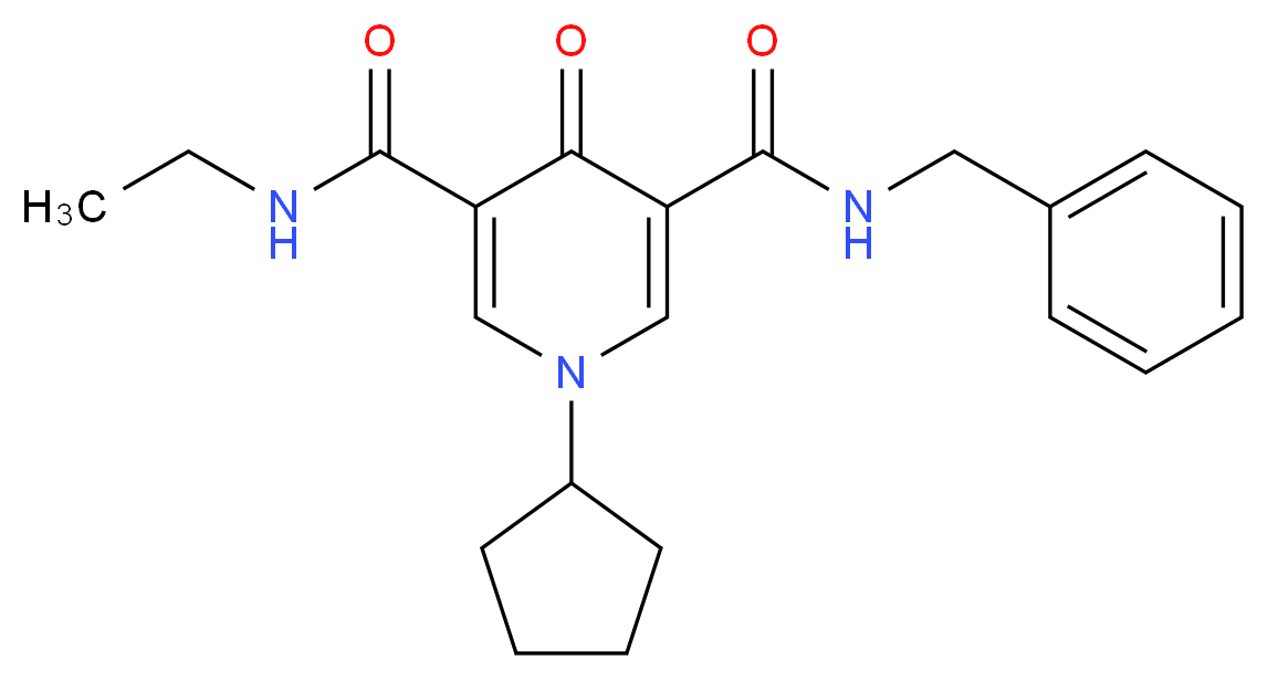 N-benzyl-1-cyclopentyl-N'-ethyl-4-oxo-1,4-dihydro-3,5-pyridinedicarboxamide_分子结构_CAS_)