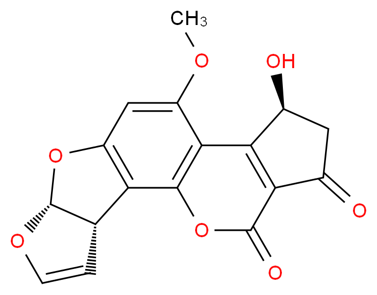 (3S,7R,14S)-14-hydroxy-11-methoxy-6,8,19-trioxapentacyclo[10.7.0.0<sup>2</sup>,<sup>9</sup>.0<sup>3</sup>,<sup>7</sup>.0<sup>1</sup><sup>3</sup>,<sup>1</sup><sup>7</sup>]nonadeca-1,4,9,11,13(17)-pentaene-16,18-dione_分子结构_CAS_52819-96-2