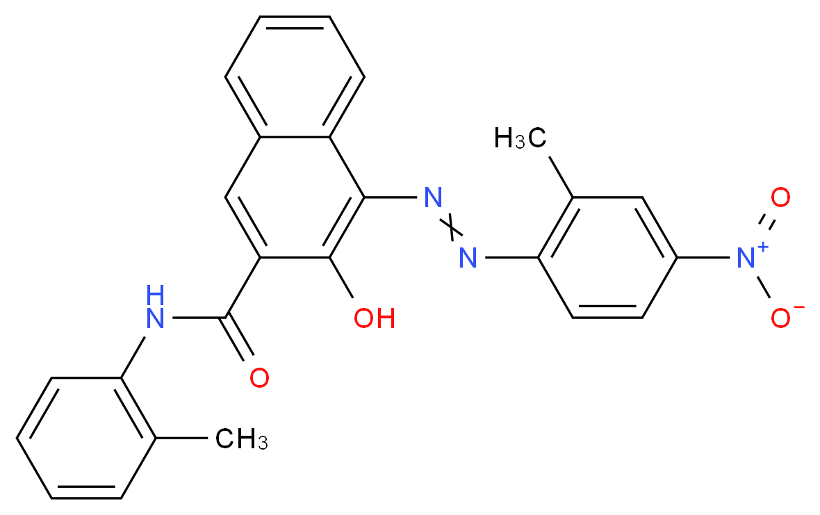 3-hydroxy-4-[2-(2-methyl-4-nitrophenyl)diazen-1-yl]-N-(2-methylphenyl)naphthalene-2-carboxamide_分子结构_CAS_6410-32-8