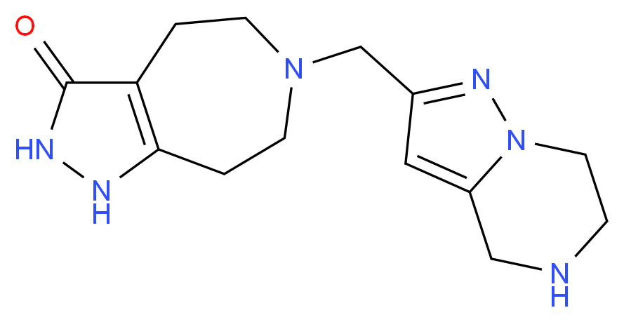 6-(4,5,6,7-tetrahydropyrazolo[1,5-a]pyrazin-2-ylmethyl)-1,4,5,6,7,8-hexahydropyrazolo[3,4-d]azepin-3(2H)-one_分子结构_CAS_)