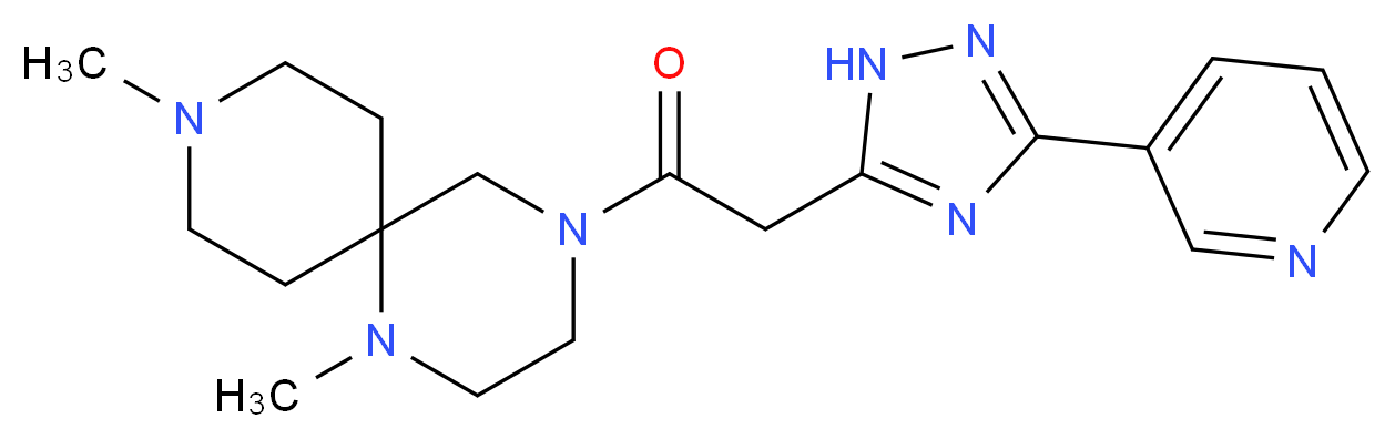 1,9-dimethyl-4-[(3-pyridin-3-yl-1H-1,2,4-triazol-5-yl)acetyl]-1,4,9-triazaspiro[5.5]undecane_分子结构_CAS_)
