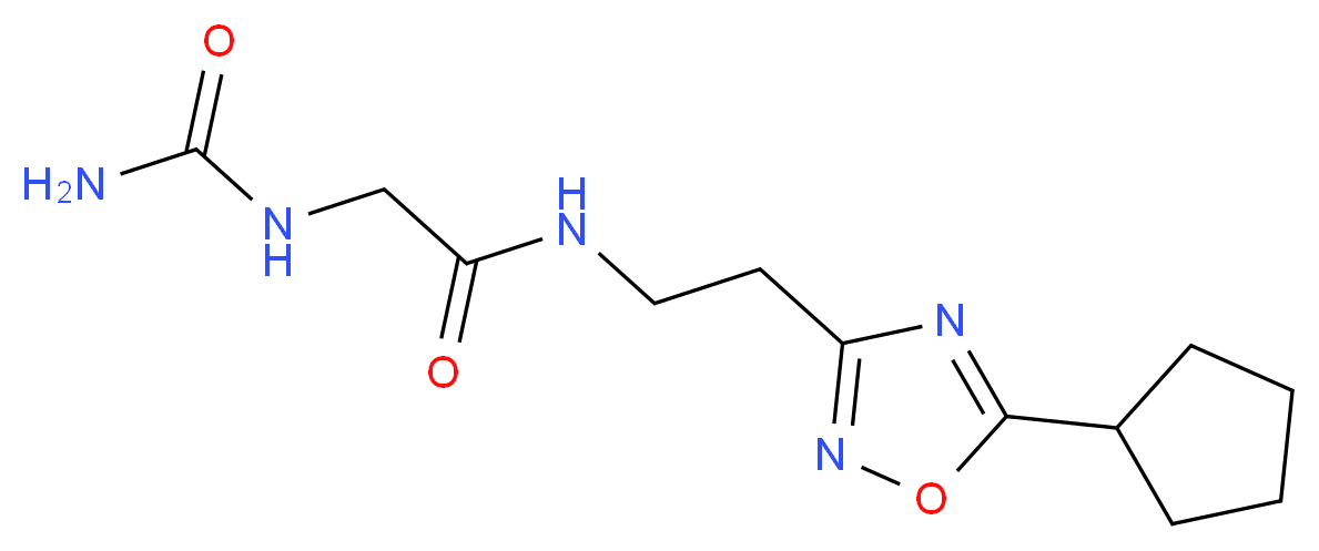 N~2~-(aminocarbonyl)-N~1~-[2-(5-cyclopentyl-1,2,4-oxadiazol-3-yl)ethyl]glycinamide_分子结构_CAS_)
