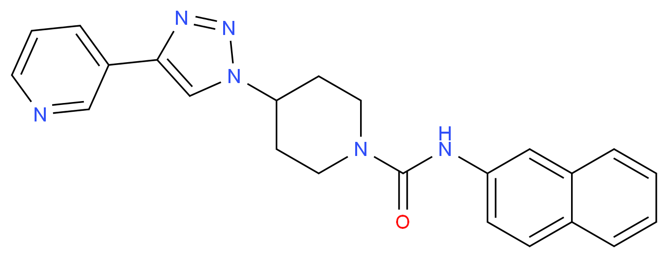 N-2-naphthyl-4-(4-pyridin-3-yl-1H-1,2,3-triazol-1-yl)piperidine-1-carboxamide_分子结构_CAS_)