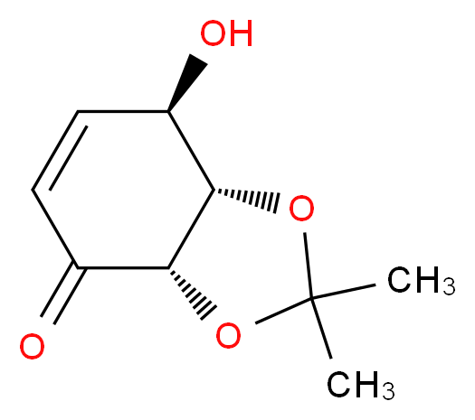 (3aS,7R,7aS)-7-hydroxy-2,2-dimethyl-3a,4,7,7a-tetrahydro-2H-1,3-benzodioxol-4-one_分子结构_CAS_139013-57-3