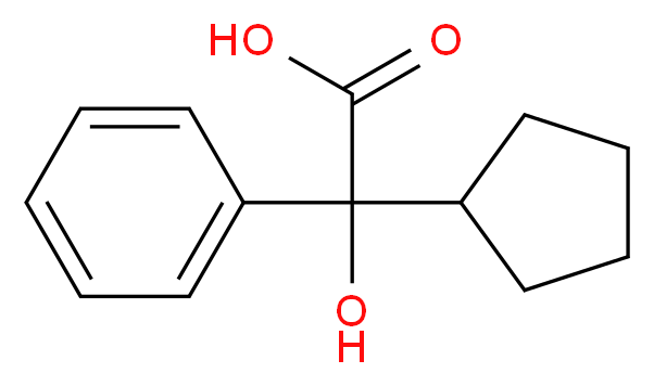 2-cyclopentyl-2-hydroxy-2-phenylacetic acid_分子结构_CAS_427-49-6