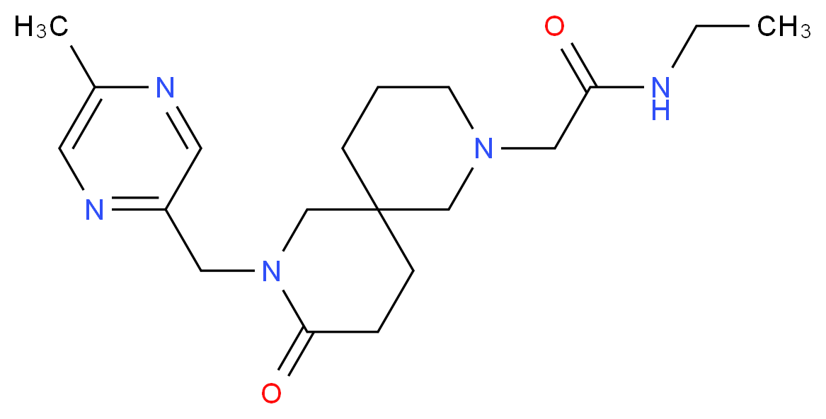N-ethyl-2-{8-[(5-methyl-2-pyrazinyl)methyl]-9-oxo-2,8-diazaspiro[5.5]undec-2-yl}acetamide_分子结构_CAS_)