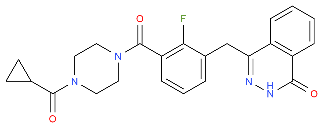 4-{[3-(4-cyclopropanecarbonylpiperazine-1-carbonyl)-2-fluorophenyl]methyl}-1,2-dihydrophthalazin-1-one_分子结构_CAS_763113-22-0