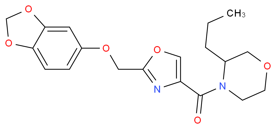 4-({2-[(1,3-benzodioxol-5-yloxy)methyl]-1,3-oxazol-4-yl}carbonyl)-3-propylmorpholine_分子结构_CAS_)