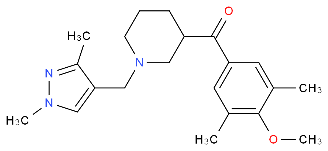 {1-[(1,3-dimethyl-1H-pyrazol-4-yl)methyl]-3-piperidinyl}(4-methoxy-3,5-dimethylphenyl)methanone_分子结构_CAS_)