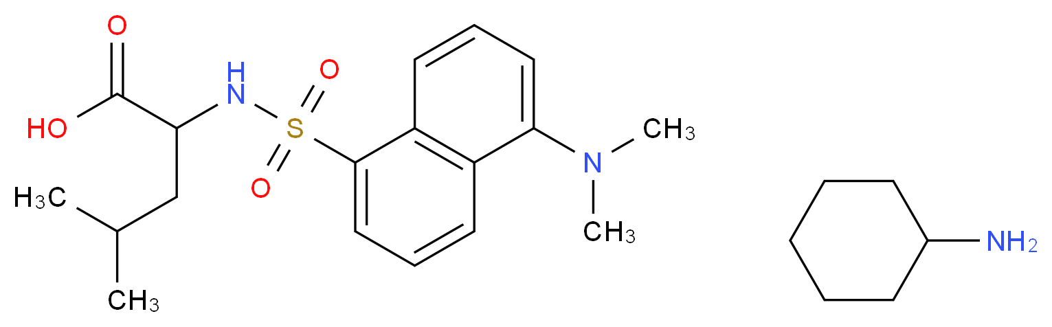 2-[5-(dimethylamino)naphthalene-1-sulfonamido]-4-methylpentanoic acid; cyclohexanamine_分子结构_CAS_102783-70-0