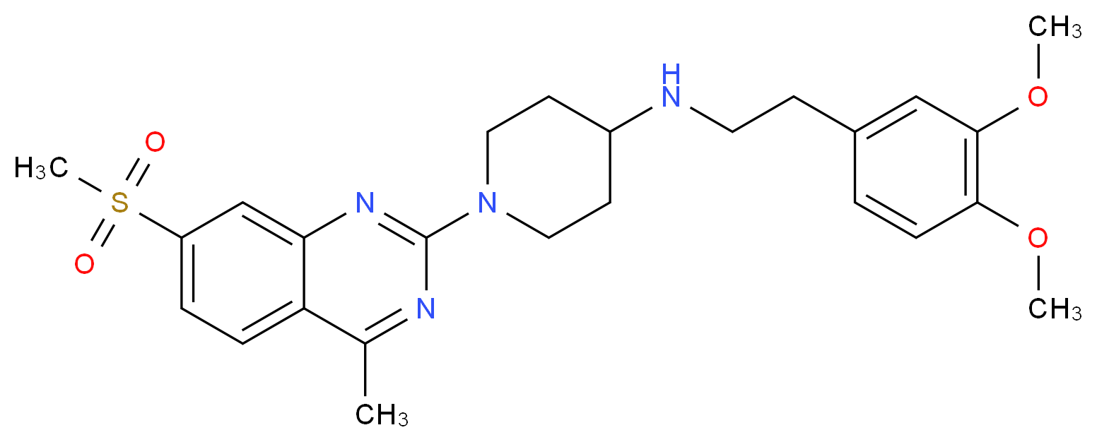 N-[2-(3,4-dimethoxyphenyl)ethyl]-1-[4-methyl-7-(methylsulfonyl)-2-quinazolinyl]-4-piperidinamine_分子结构_CAS_)