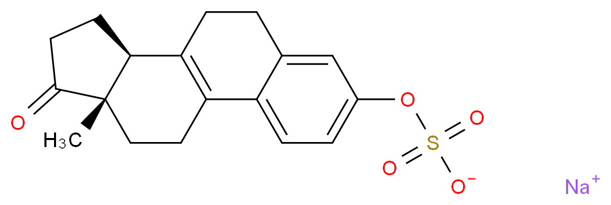 sodium (11S,15S)-15-methyl-14-oxotetracyclo[8.7.0.0<sup>2</sup>,<sup>7</sup>.0<sup>1</sup><sup>1</sup>,<sup>1</sup><sup>5</sup>]heptadeca-1(10),2,4,6-tetraen-5-yl sulfate_分子结构_CAS_61612-83-7