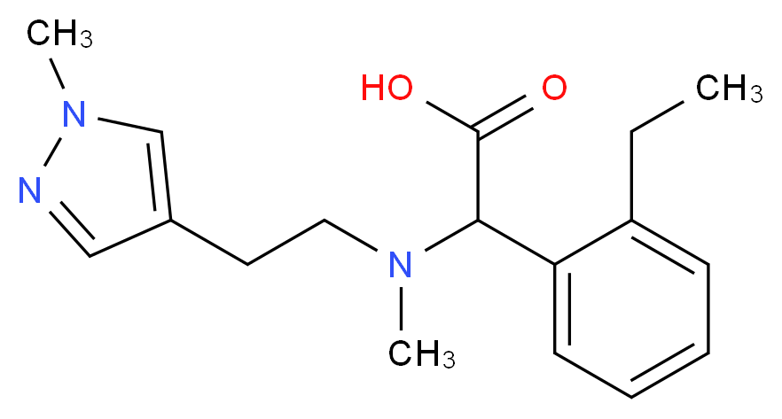 (2-ethylphenyl){methyl[2-(1-methyl-1H-pyrazol-4-yl)ethyl]amino}acetic acid_分子结构_CAS_)