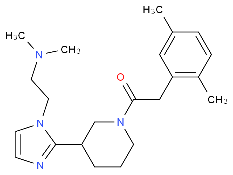 2-(2-{1-[(2,5-dimethylphenyl)acetyl]-3-piperidinyl}-1H-imidazol-1-yl)-N,N-dimethylethanamine_分子结构_CAS_)