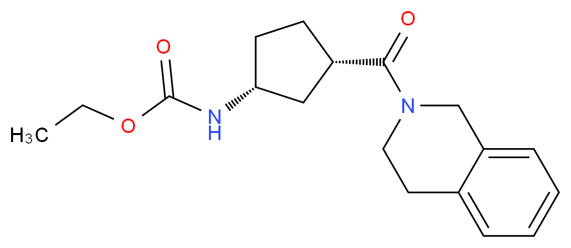 ethyl [(1R*,3S*)-3-(3,4-dihydro-2(1H)-isoquinolinylcarbonyl)cyclopentyl]carbamate_分子结构_CAS_)