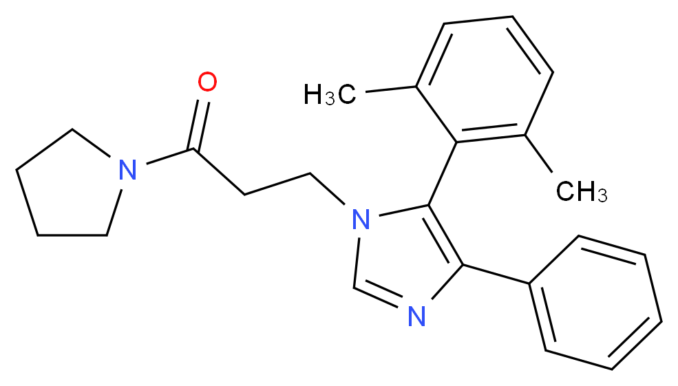 5-(2,6-dimethylphenyl)-1-(3-oxo-3-pyrrolidin-1-ylpropyl)-4-phenyl-1H-imidazole_分子结构_CAS_)